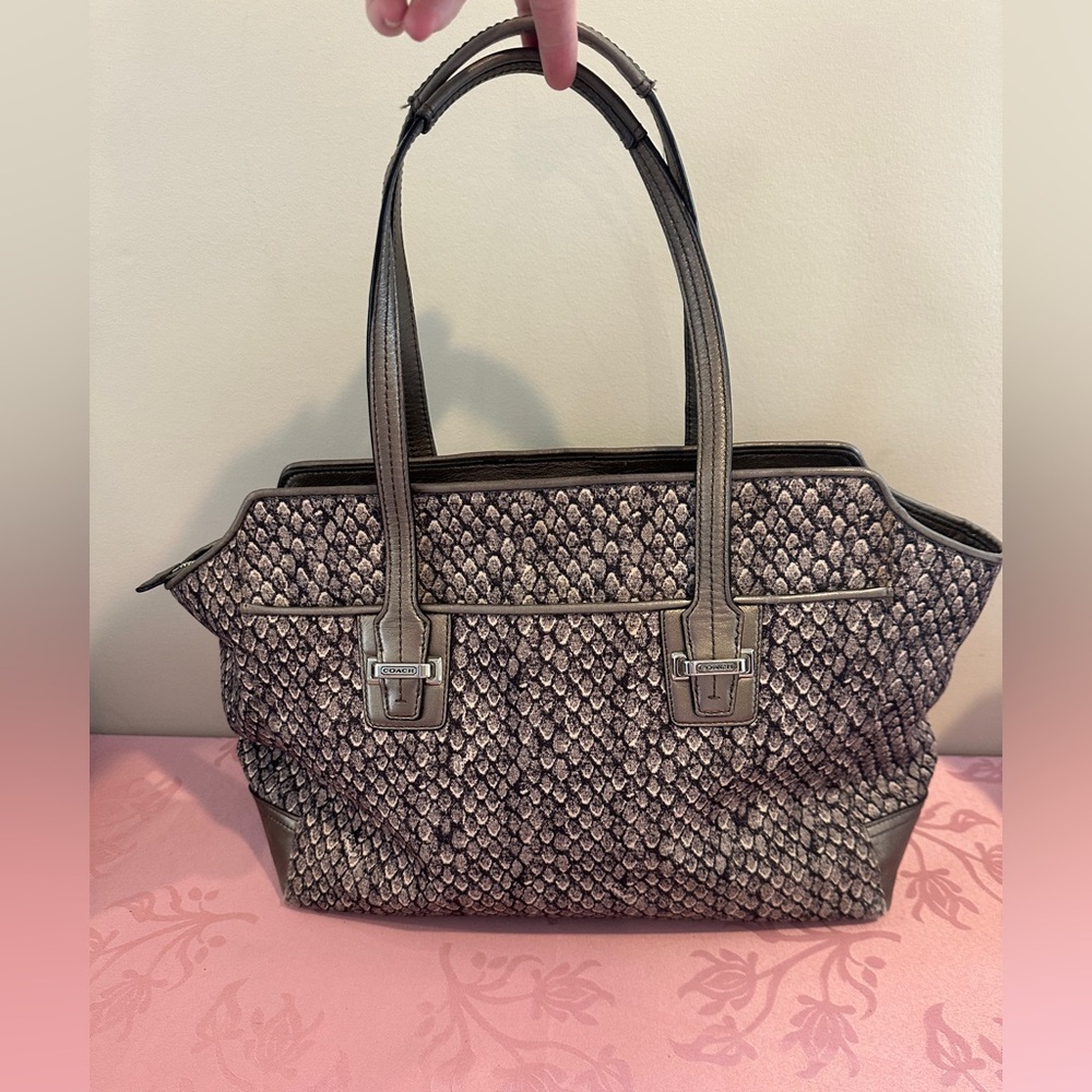 Coach Gray Patterned Tote Bag - Picture 2 of 14